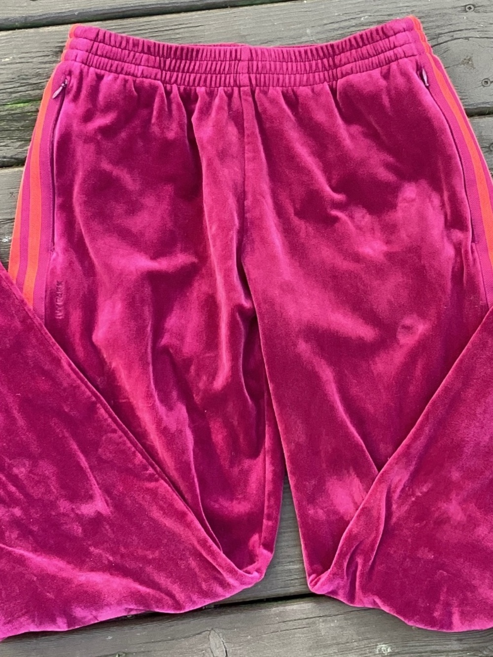 Adidas Ivy Park Collab Velour Velvet Track Pants Burgundy Cherry Wood Medium  Si
